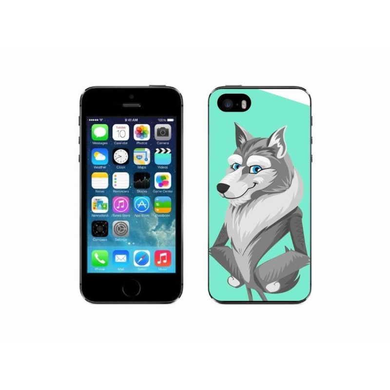 Gélový kryt mmCase na mobil iPhone 5 / 5s - kreslený vlk