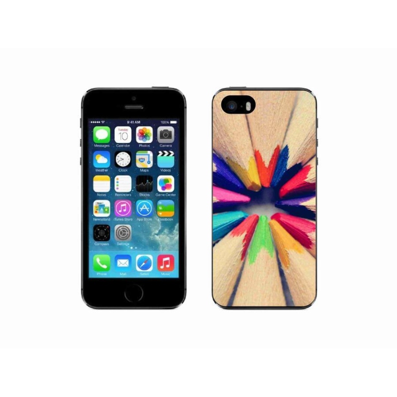 Gélový kryt mmCase na mobil iPhone 5 / 5s - pastelky