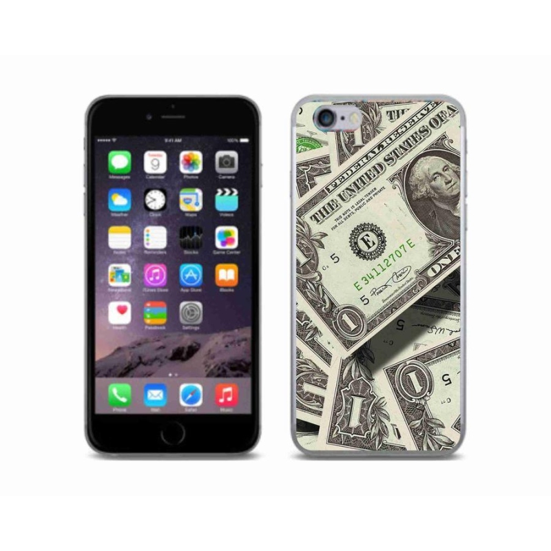 Gélový kryt mmCase na mobil iPhone 6 / 6S - americký dolár