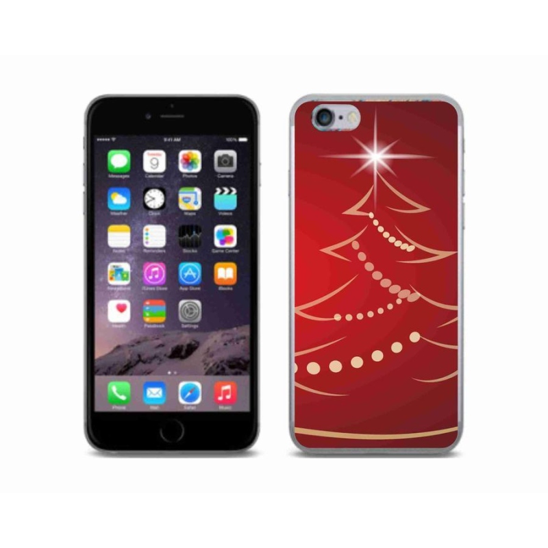 Gélový kryt mmCase na mobil iPhone 6 / 6S - kreslený vianočný stromček