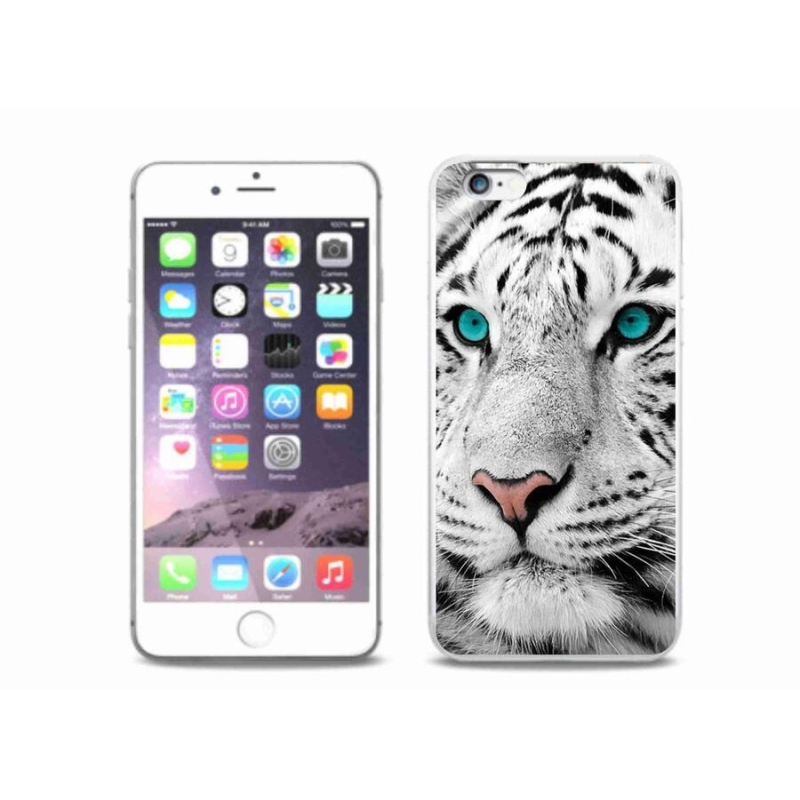 Gélový kryt mmCase na mobil iPhone 6 / 6S Plus - biely tiger