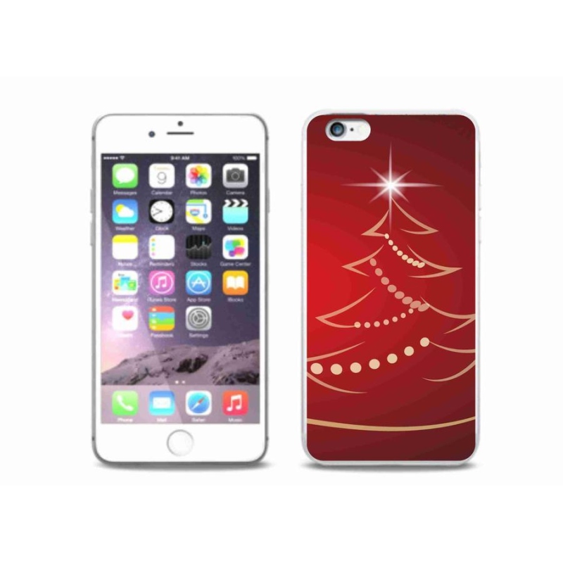 Gélový kryt mmCase na mobil iPhone 6 / 6S Plus - kreslený vianočný stromček