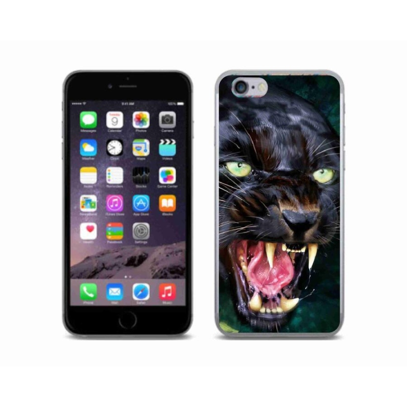 Gélový kryt mmCase na mobil iPhone 6/6S - rozzúrený čierny panter