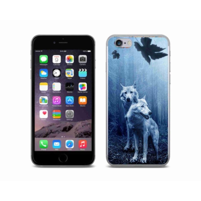 Gélový kryt mmCase na mobil iPhone 6 / 6S - vlci v lese