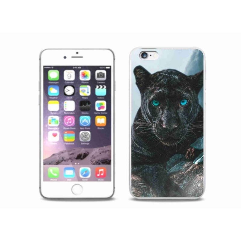 Gélový kryt mmCase na mobil iPhone 6 Plus/6S Plus - čierny panter