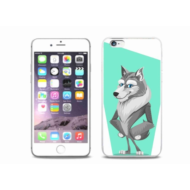 Gélový kryt mmCase na mobil iPhone 6 Plus / 6S Plus - kreslený vlk