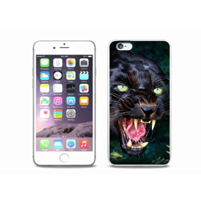 Gélový kryt mmCase na mobil iPhone 6 Plus/6S Plus - rozzúrený čierny panter