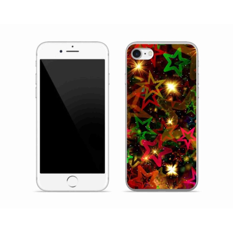 Gélový kryt mmCase na mobil iPhone 8 - farebné hviezdičky