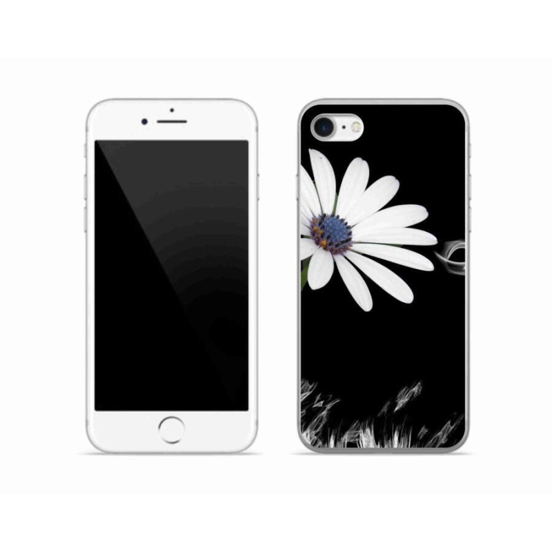 Gélový kryt mmCase na mobil iPhone 8 - biela kvetina