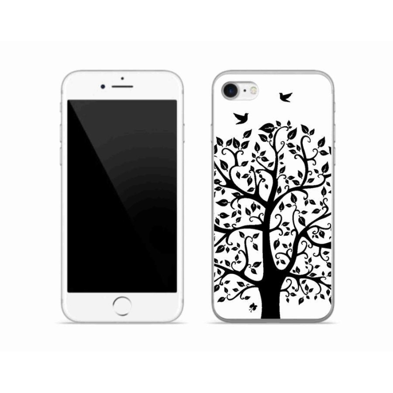 Gélový kryt mmCase na mobil iPhone 8 - čiernobiely strom