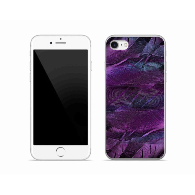 Gélový kryt mmCase na mobil iPhone 8 - fialová pierka