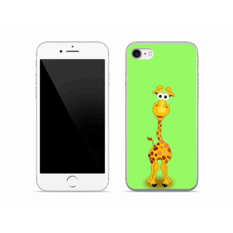 Gélový kryt mmCase na mobil iPhone 8 - kreslená žirafa