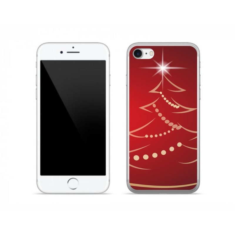 Gélový kryt mmCase na mobil iPhone 8 - kreslený vianočný stromček