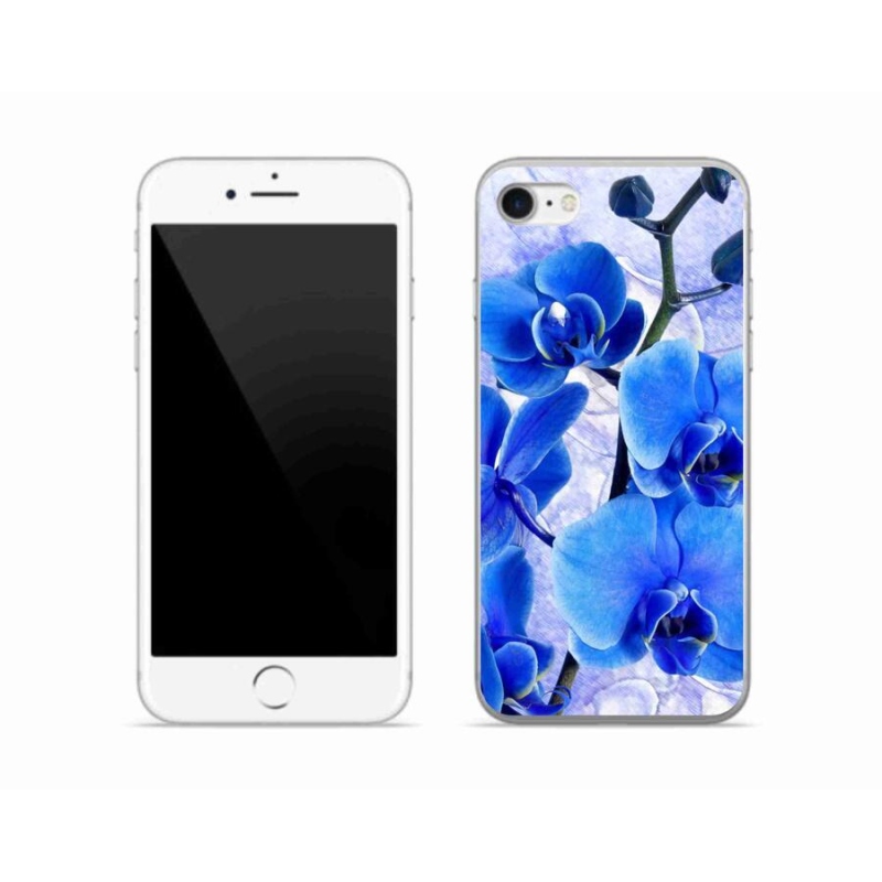 Gélový kryt mmCase na mobil iPhone 8 - modré kvety