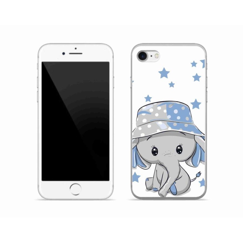 Gélový kryt mmCase na mobil iPhone 8 - modrý slon