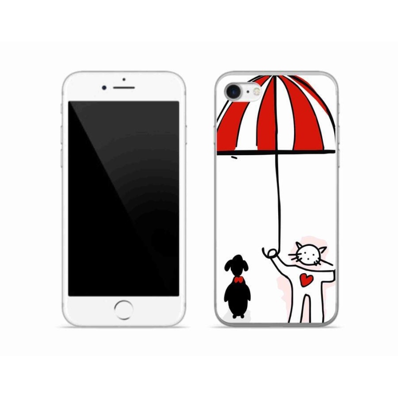 Gélový kryt mmCase na mobil iPhone 8 - psík a mačička