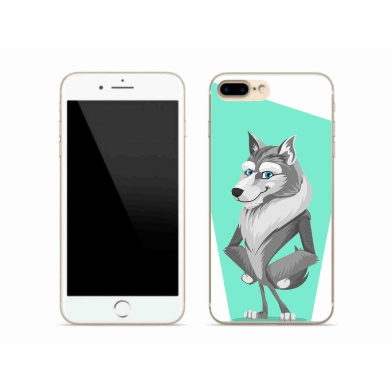 Gélový kryt mmCase na mobil iPhone 8 Plus - kreslený vlk