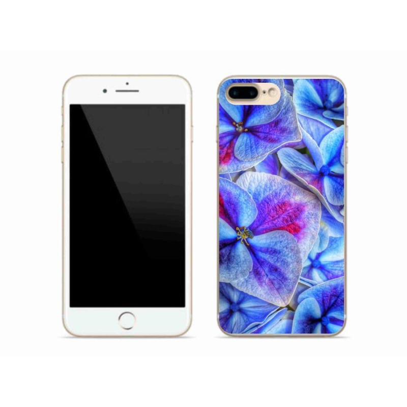 Gélový kryt mmCase na mobil iPhone 8 Plus - modré kvety 1