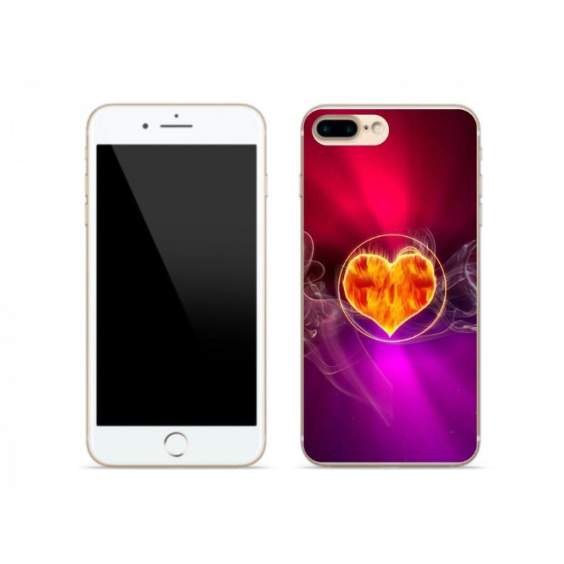 Gélový kryt mmCase na mobil iPhone 8 Plus - ohnivé srdce