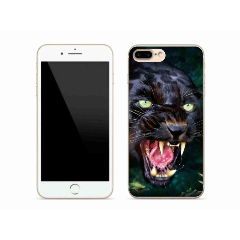 Gélový kryt mmCase na mobil iPhone 8 Plus - rozzúrený čierny panter