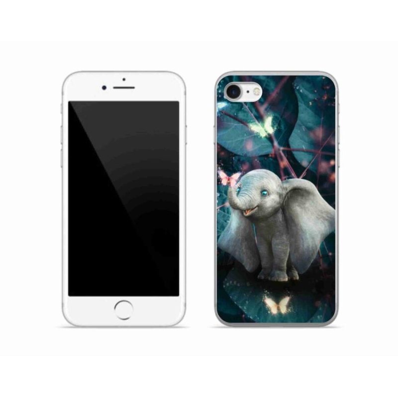 Gélový kryt mmCase na mobil iPhone 8 - roztomilý slon