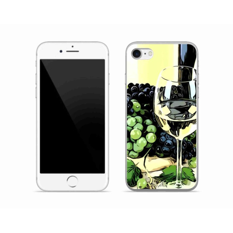 Gélový kryt mmCase na mobil iPhone 8 - pohár vína
