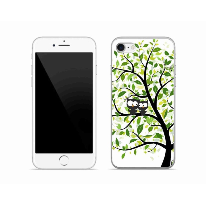 Gélový kryt mmCase na mobil iPhone 8 - malej sovy na strome