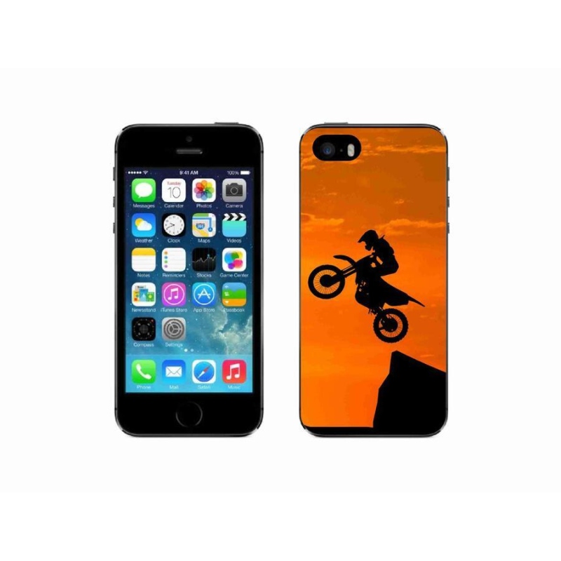 Gélový kryt mmCase na mobil iPhone SE (2016) - motocross