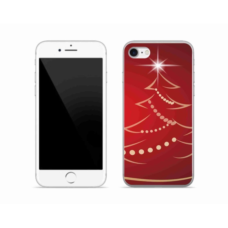 Gélový kryt mmCase na mobil iPhone SE (2020) - kreslený vianočný stromček
