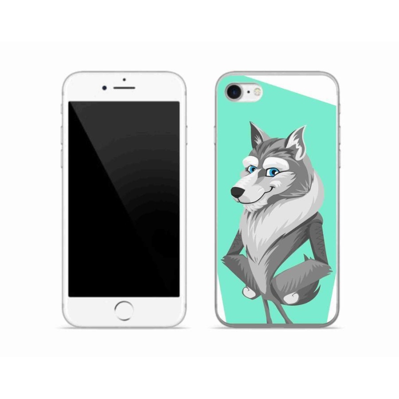 Gélový kryt mmCase na mobil iPhone SE (2020) - kreslený vlk