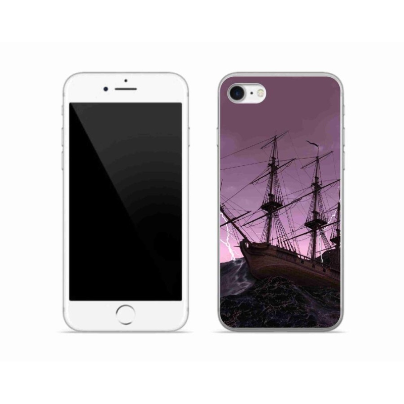 Gélový kryt mmCase na mobil iPhone SE (2020) - loď v búrke