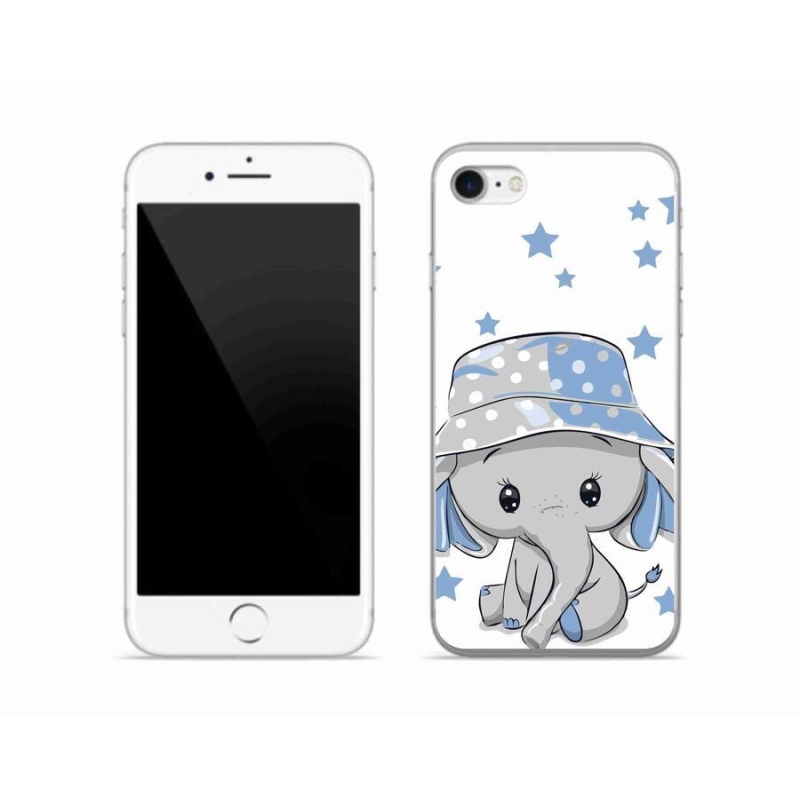 Gélový kryt mmCase na mobil iPhone SE (2020) - modrý slon