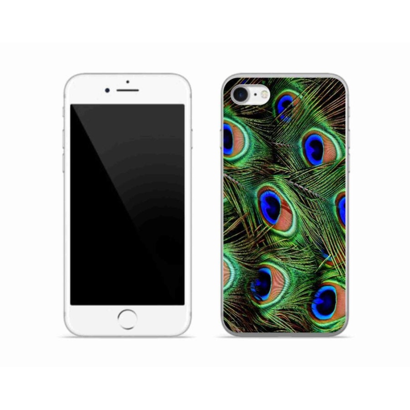 Gélový kryt mmCase na mobil iPhone SE (2020) - pávie perie
