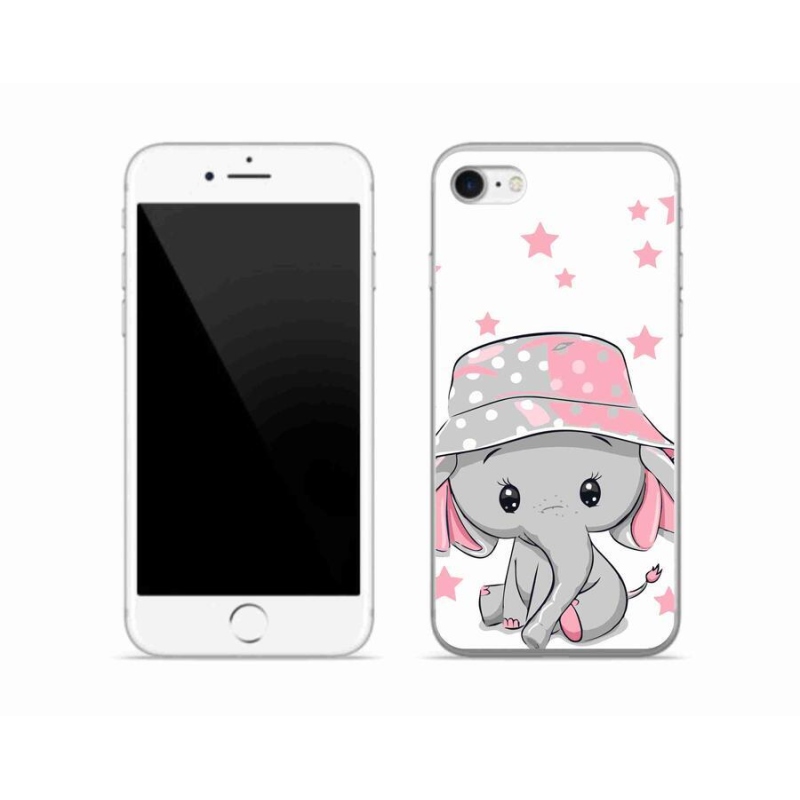 Gélový kryt mmCase na mobil iPhone SE (2020) - ružový slon
