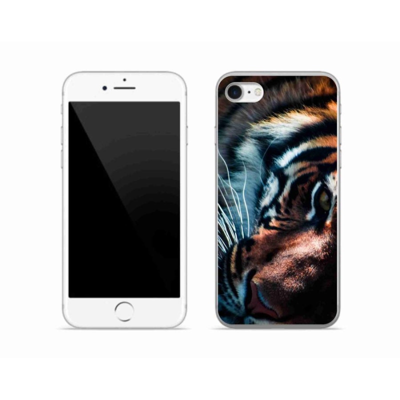 Gélový kryt mmCase na mobil iPhone SE (2020) - tigrie pohľad