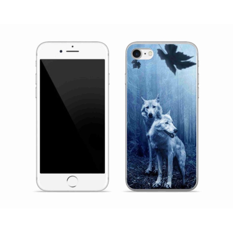 Gélový kryt mmCase na mobil iPhone SE (2020) - vlci v lese