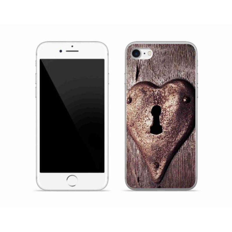 Gélový kryt mmCase na mobil iPhone SE (2020) - zámok v tvare srdca