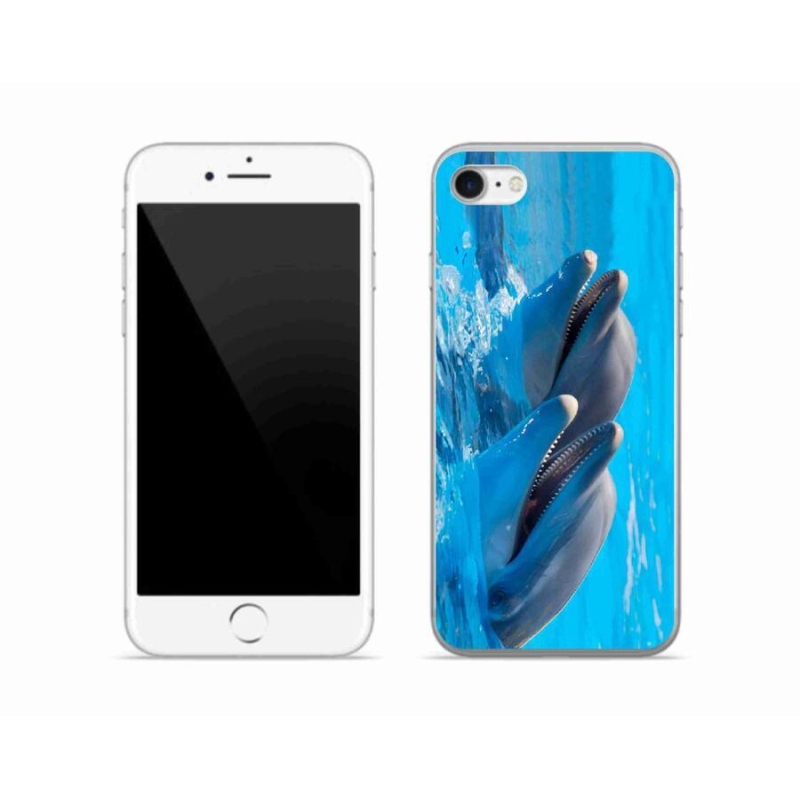 Gélový kryt mmCase na mobil iPhone SE (2022) - delfíny