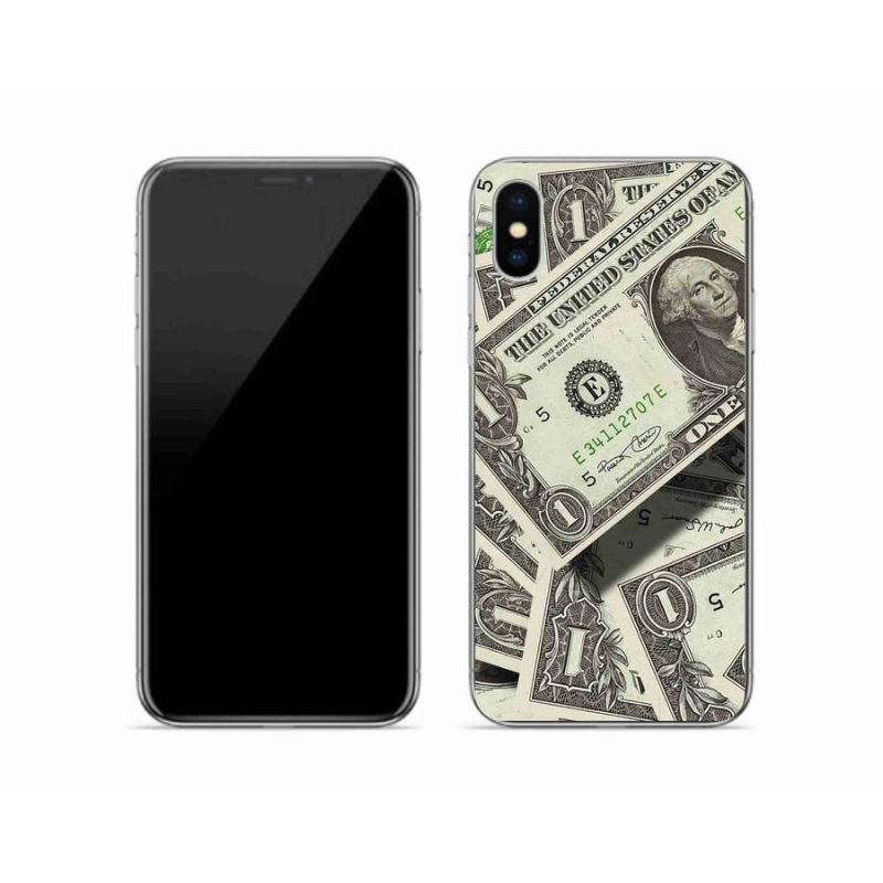 Gélový kryt mmCase na mobil iPhone X - americký dolár