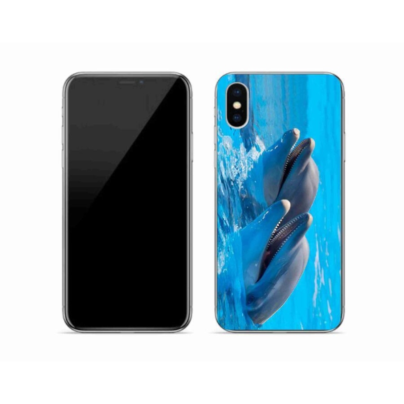 Gélový kryt mmCase na mobil iPhone X - delfíny