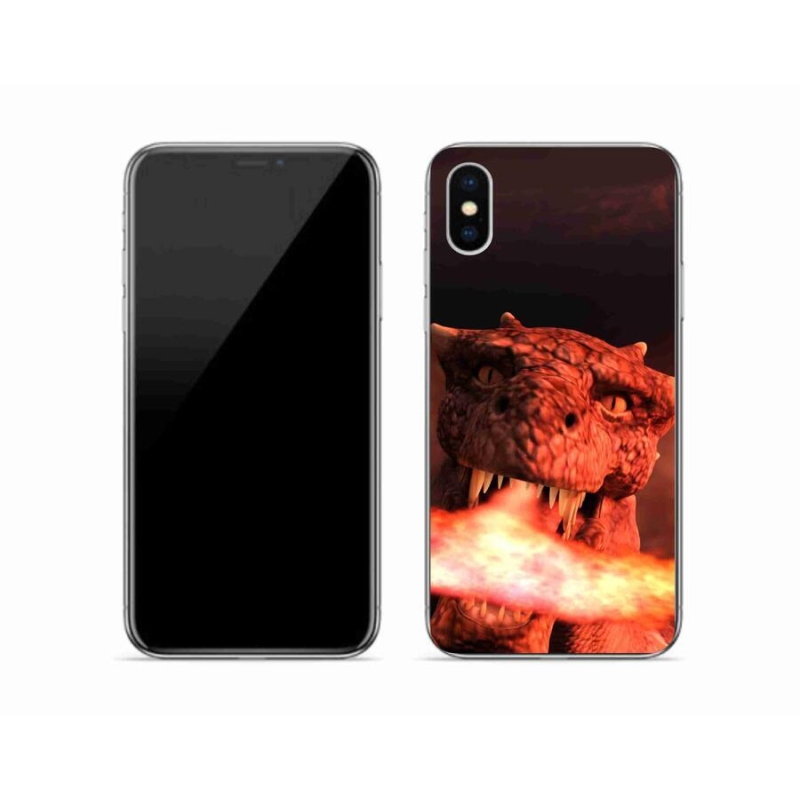 Gélový kryt mmCase na mobil iPhone X - drak