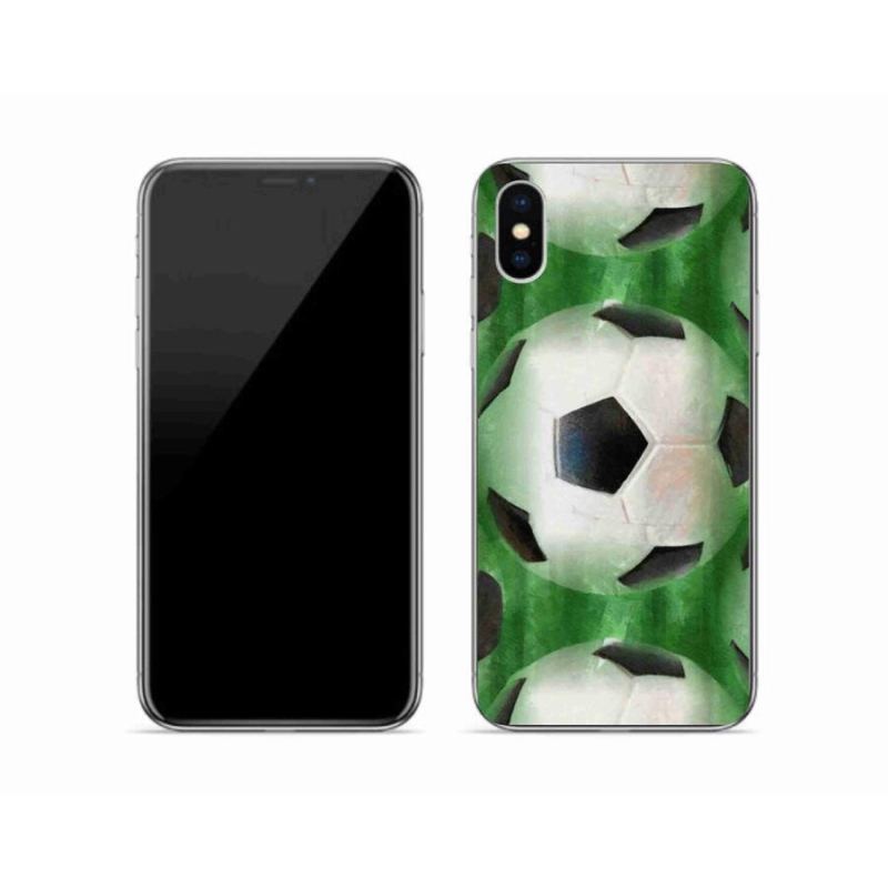 Gélový kryt mmCase na mobil iPhone X - futbalová lopta