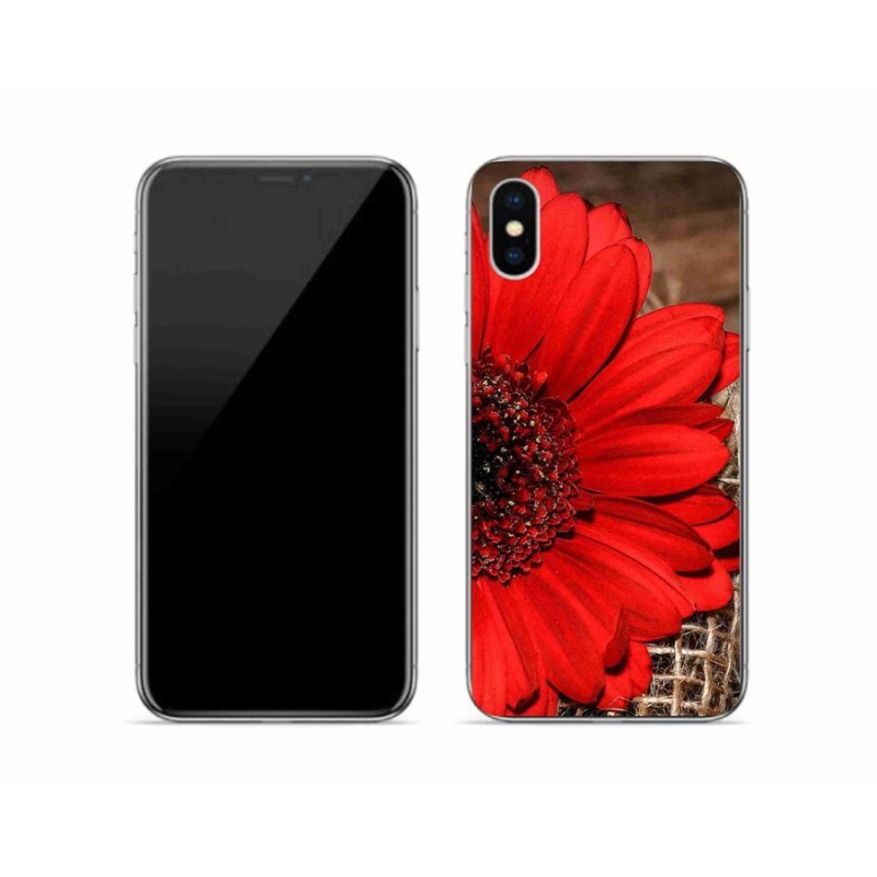 Gélový kryt mmCase na mobil iPhone X - gerbera