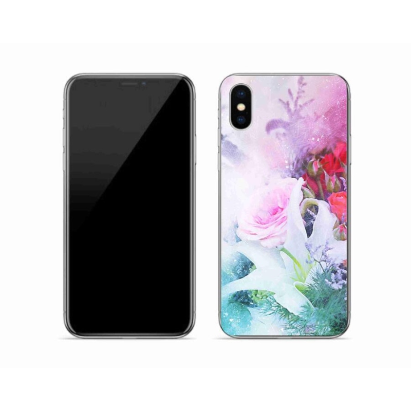 Gélový kryt mmCase na mobil iPhone X - kvety 4