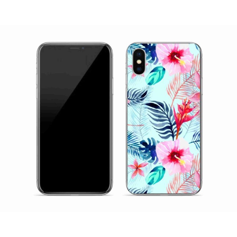 Gélový kryt mmCase na mobil iPhone X - kvety