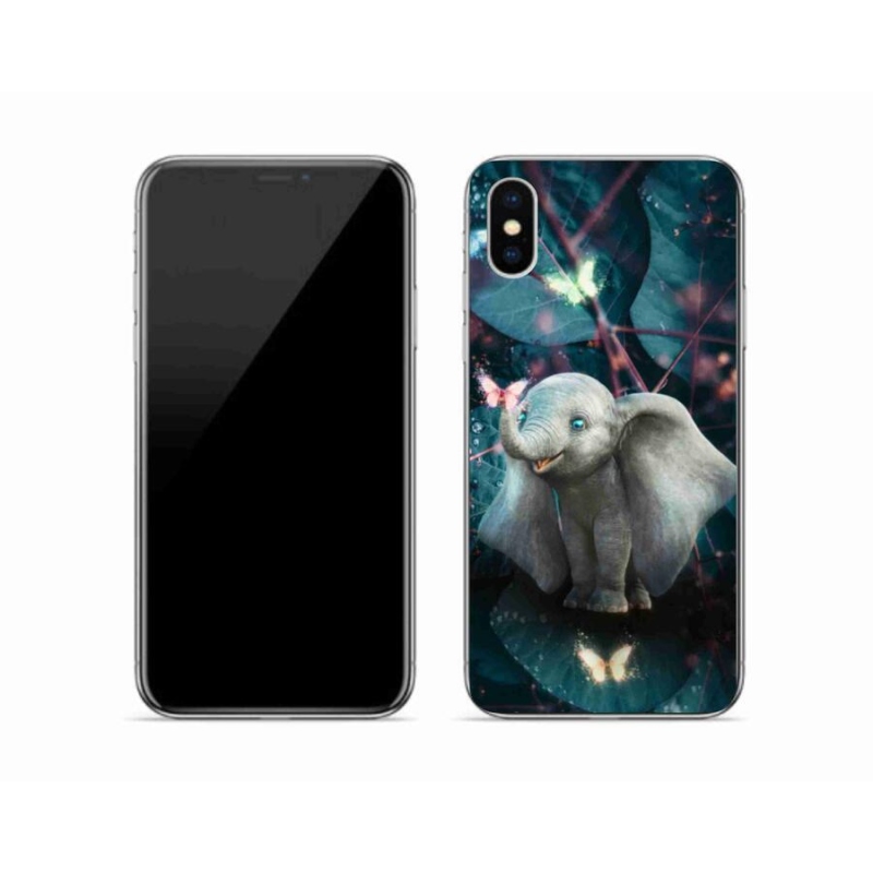 Gélový kryt mmCase na mobil iPhone X - roztomilý slon