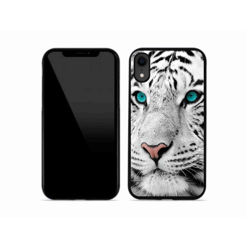 Gélový kryt mmCase na mobil iPhone XR - biely tiger