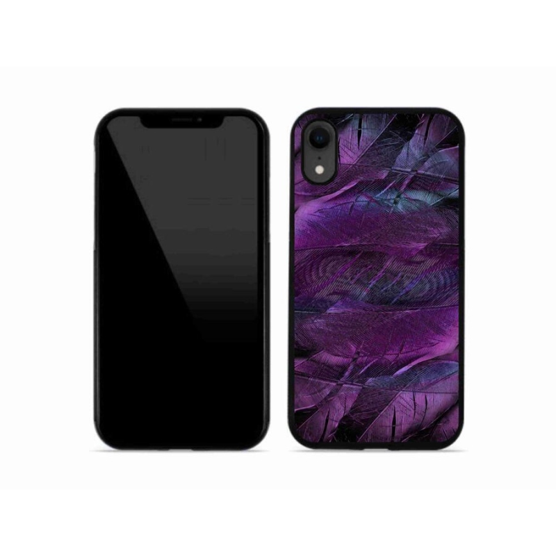 Gélový kryt mmCase na mobil iPhone XR - fialová pierka