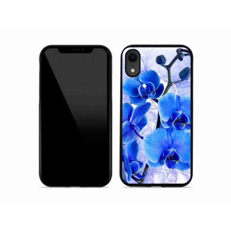 Gélový kryt mmCase na mobil iPhone XR - modré kvety