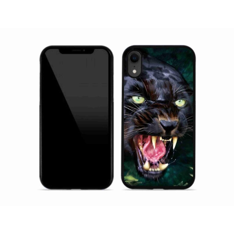 Gélový kryt mmCase na mobil iPhone XR - rozzúrený čierny panter